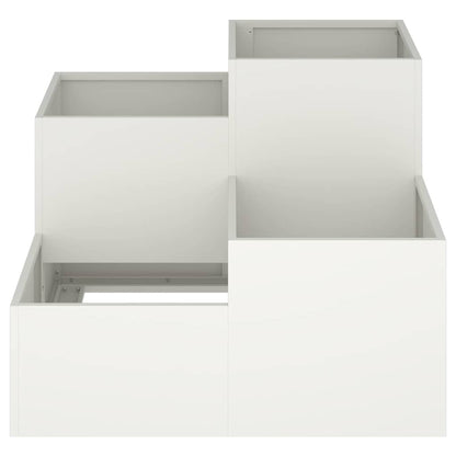 vidaXL Gartenblumentopf Weiß 100 x 100 x 60 cm Stahl