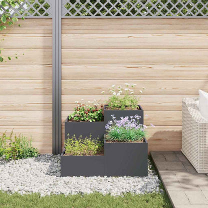 vidaXL Gartenblumentopf Anthrazit 100 x 100 x 60 cm Stahl