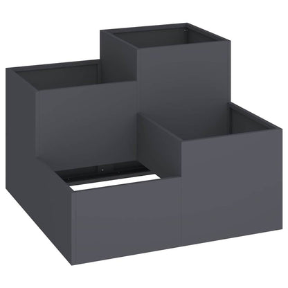 vidaXL Gartenblumentopf Anthrazit 100 x 100 x 60 cm Stahl