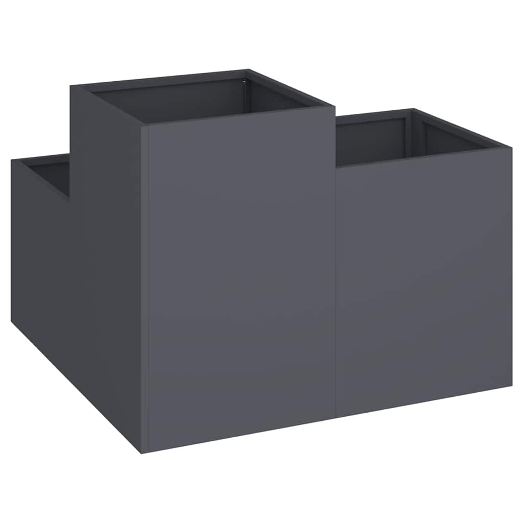 vidaXL Gartenblumentopf Anthrazit 100 x 100 x 60 cm Stahl