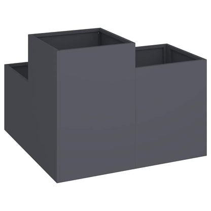 vidaXL Gartenblumentopf Anthrazit 100 x 100 x 60 cm Stahl