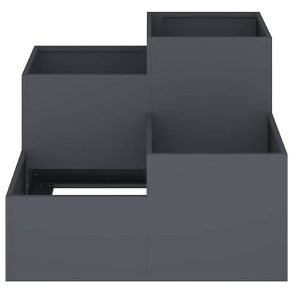 vidaXL Gartenblumentopf Anthrazit 100 x 100 x 60 cm Stahl