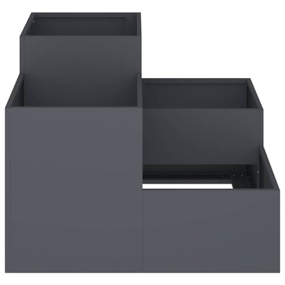 vidaXL Gartenblumentopf Anthrazit 100 x 100 x 60 cm Stahl