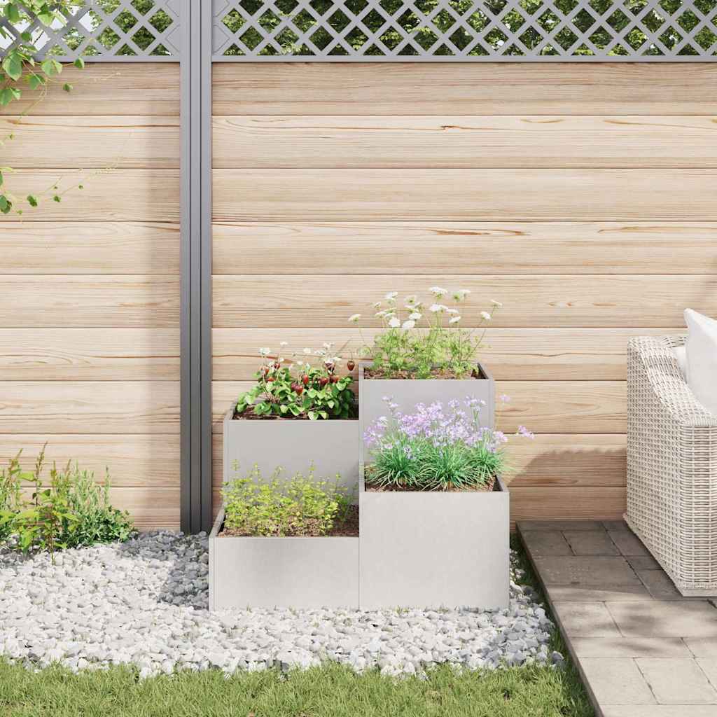 Gartenblumentopf Silber 100 x 100 x 60 cm Edelstahl