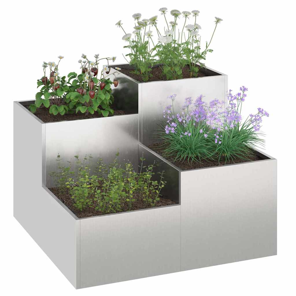 Gartenblumentopf Silber 100 x 100 x 60 cm Edelstahl