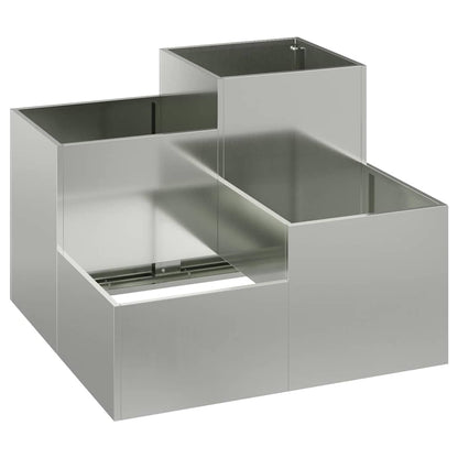vidaXL Gartenblumentopf Silber 100 x 100 x 60 cm Verzinkter Stahl