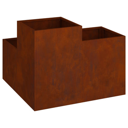 vidaXL Gartenblumentopf Rostig 100 x 100 x 60 cm Wetterfeststahl