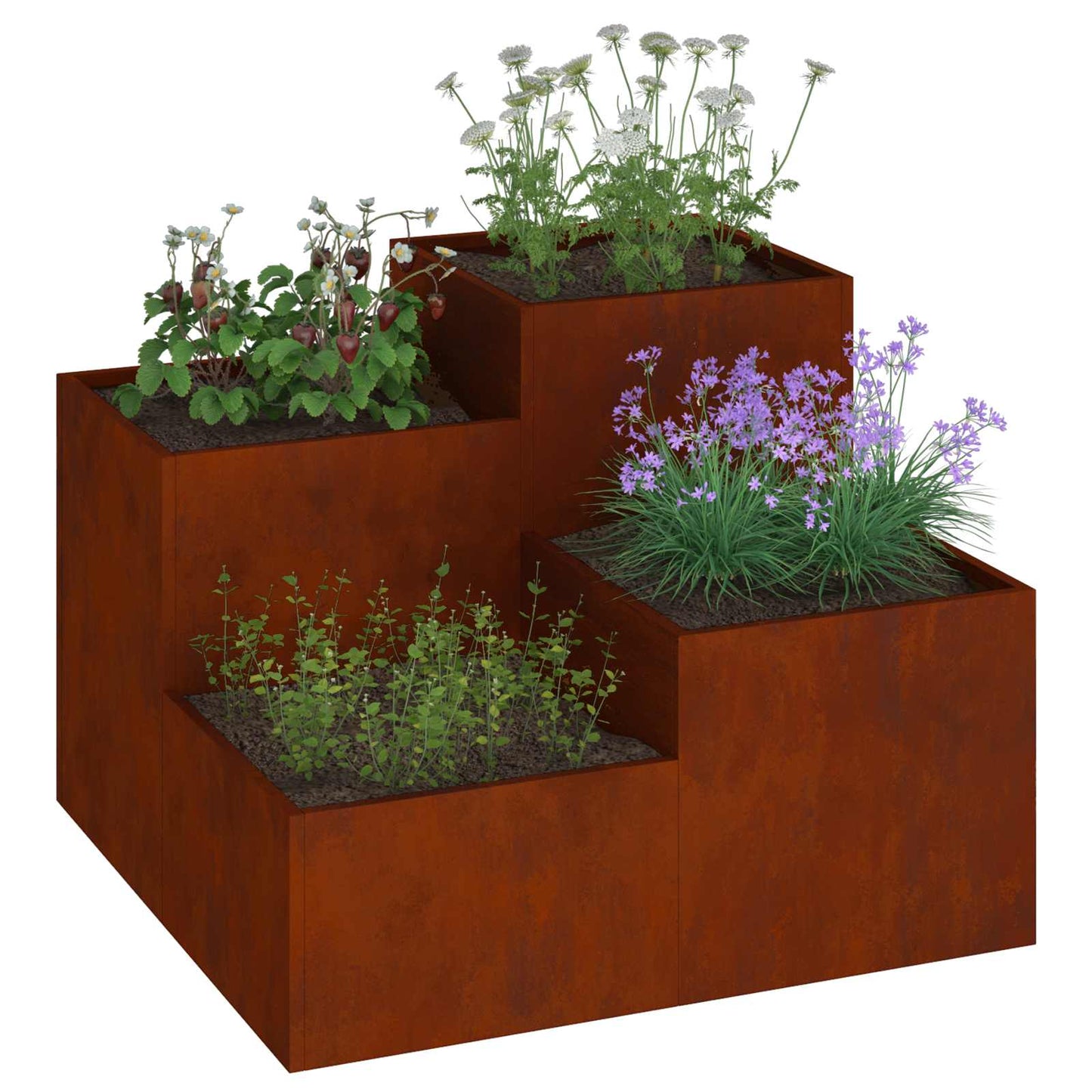 vidaXL Gartenblumentopf Rostig 100 x 100 x 60 cm Wetterfeststahl