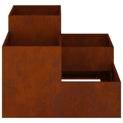 vidaXL Gartenblumentopf Rostig 100 x 100 x 60 cm Wetterfeststahl