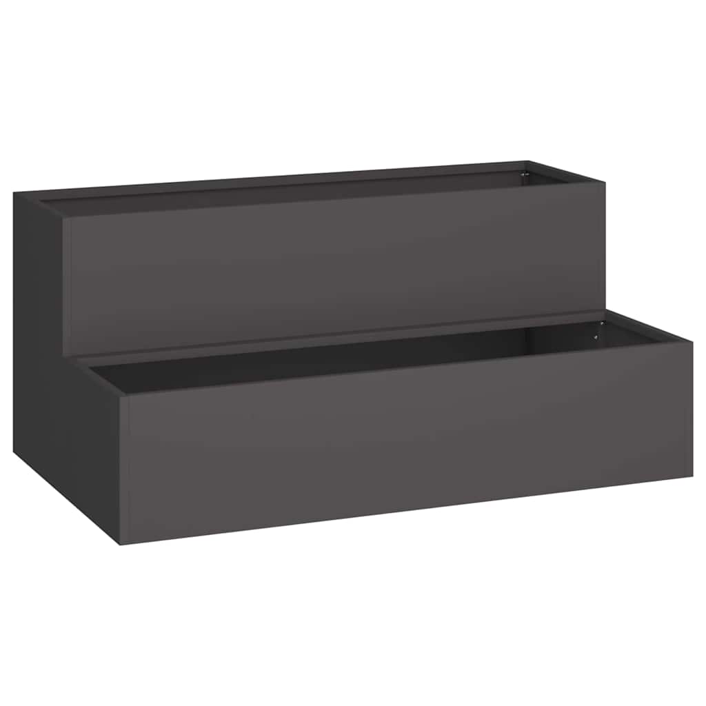 vidaXL Garten-Pflanzgefäß Schwarz 100 x 60 x 45 cm Kaltgewalzter Stahl