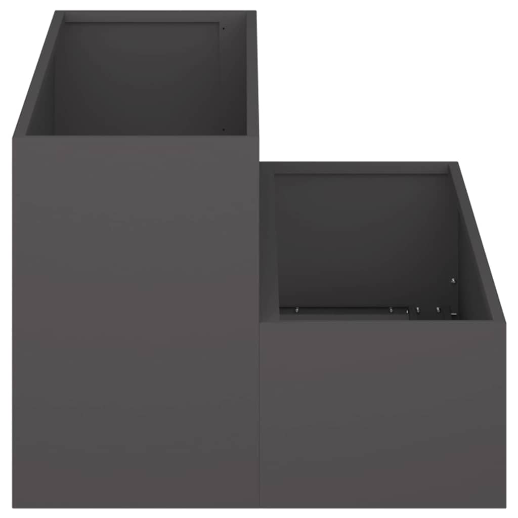 vidaXL Garten-Pflanzgefäß Schwarz 100 x 60 x 45 cm Kaltgewalzter Stahl