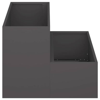 vidaXL Garten-Pflanzgefäß Schwarz 100 x 60 x 45 cm Kaltgewalzter Stahl