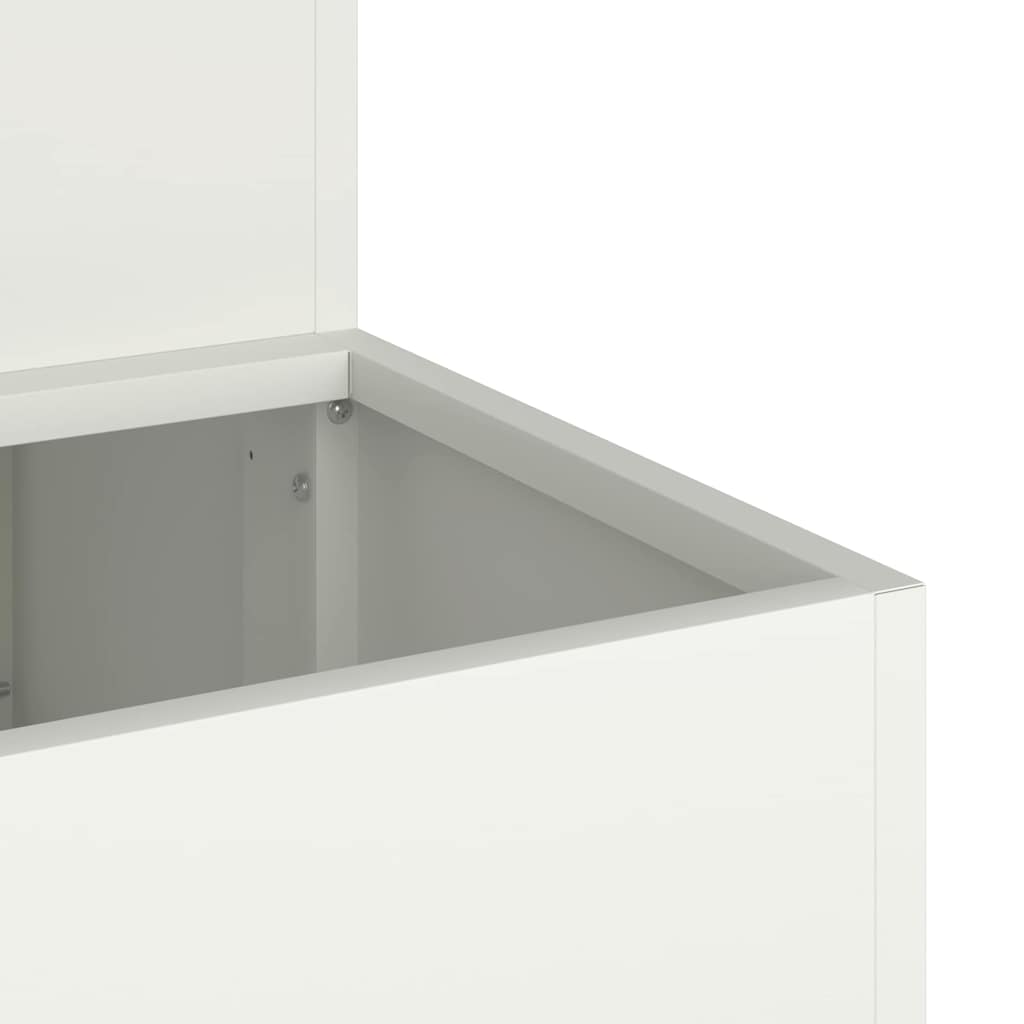 vidaXL Garten-Pflanzgefäß Weiß 100 x 60 x 45 cm Kaltgewalzter Stahl