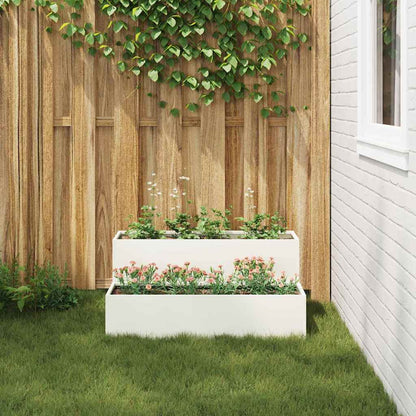 vidaXL Garten-Pflanzgefäß Weiß 100 x 60 x 45 cm Kaltgewalzter Stahl