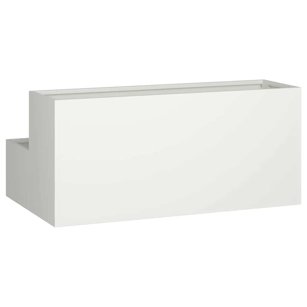 vidaXL Garten-Pflanzgefäß Weiß 100 x 60 x 45 cm Kaltgewalzter Stahl