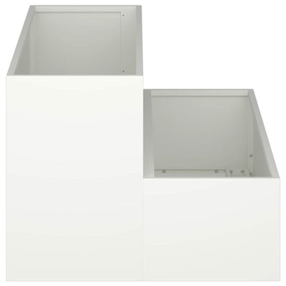 vidaXL Garten-Pflanzgefäß Weiß 100 x 60 x 45 cm Kaltgewalzter Stahl