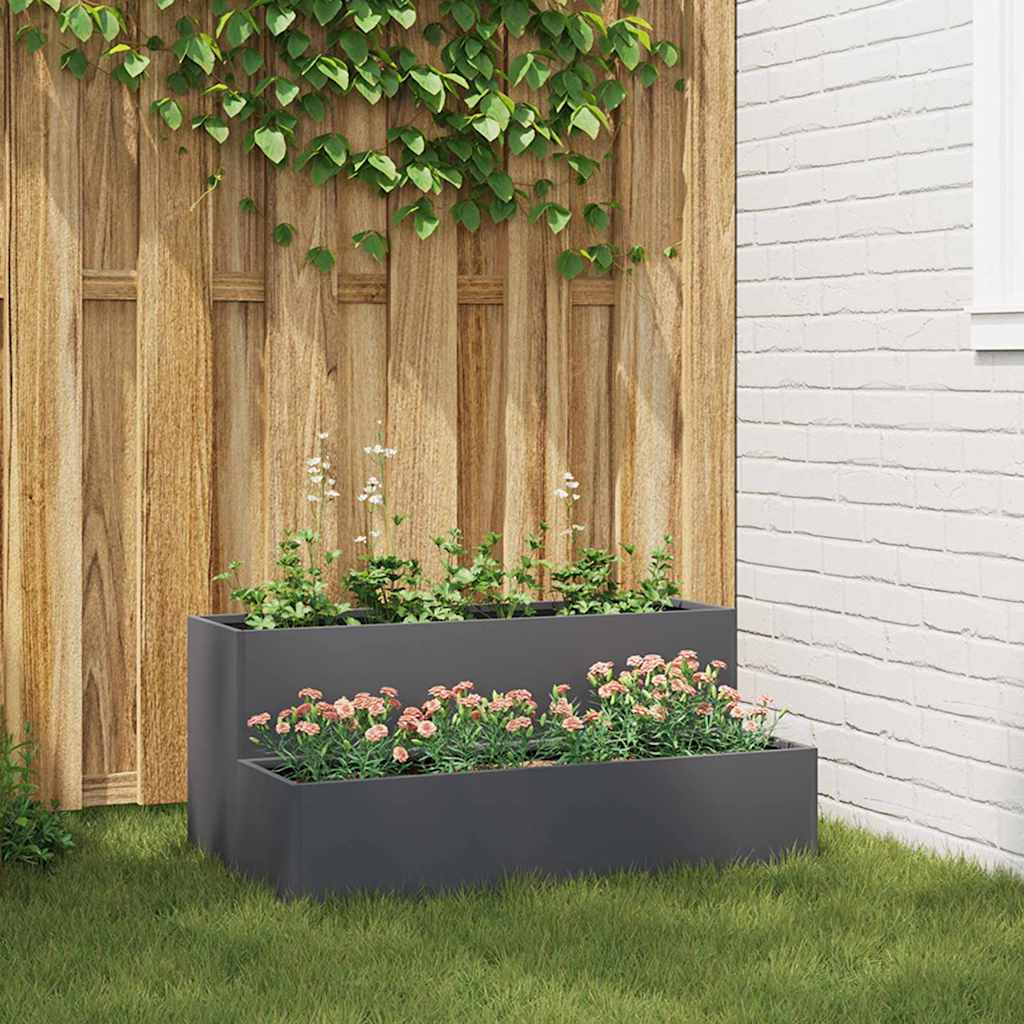 vidaXL Garten-Pflanzgefäß Anthrazit 100 x 60 x 45 cm