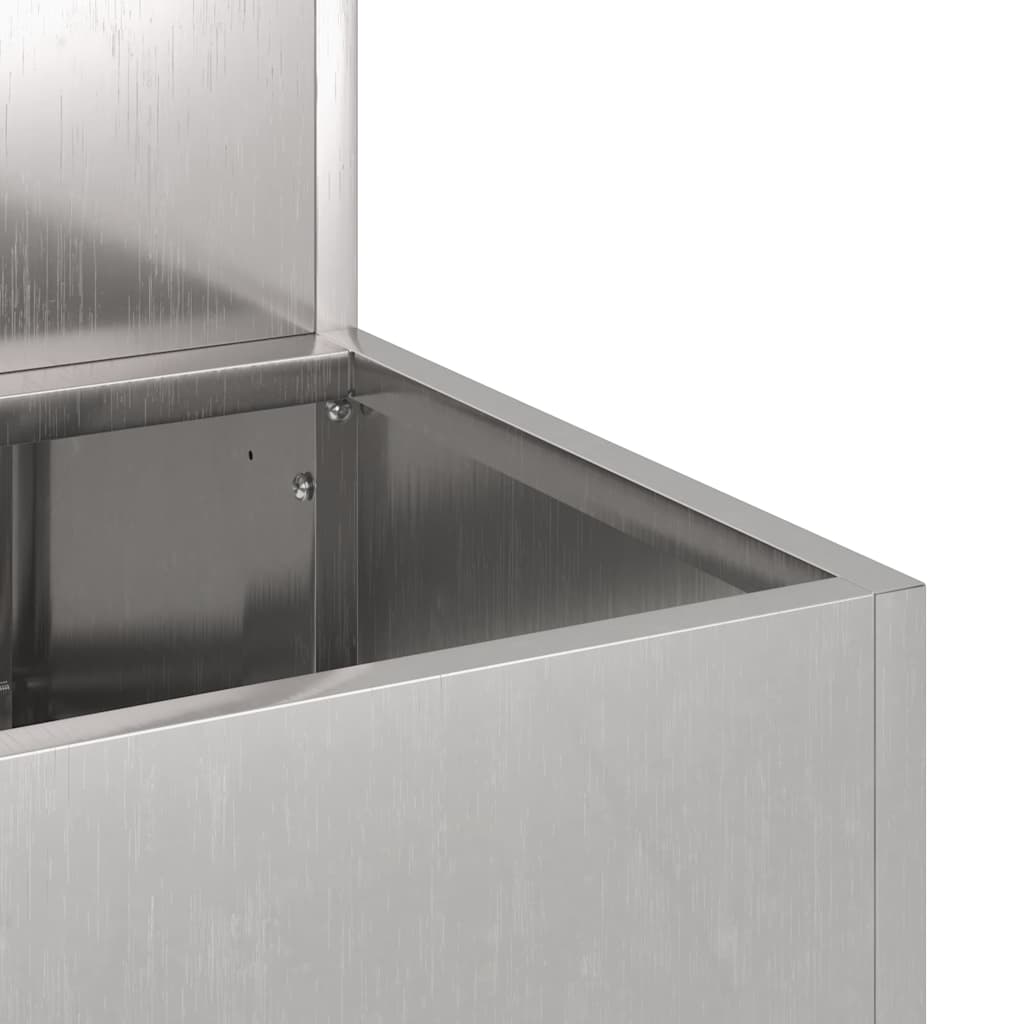 vidaXL Garten-Pflanzgefäß Silber 100 x 60 x 45 cm Edelstahl
