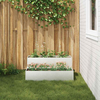 vidaXL Garten-Pflanzgefäß Silber 100 x 60 x 45 cm Edelstahl