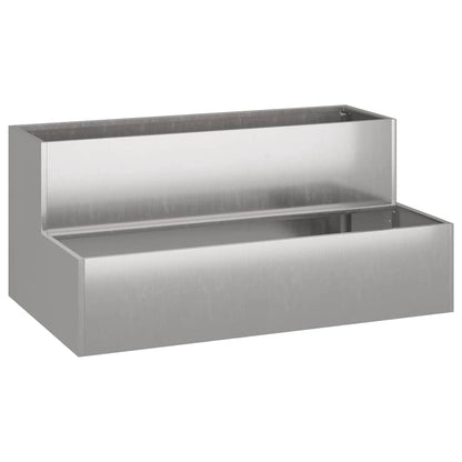 vidaXL Garten-Pflanzgefäß Silber 100 x 60 x 45 cm Edelstahl