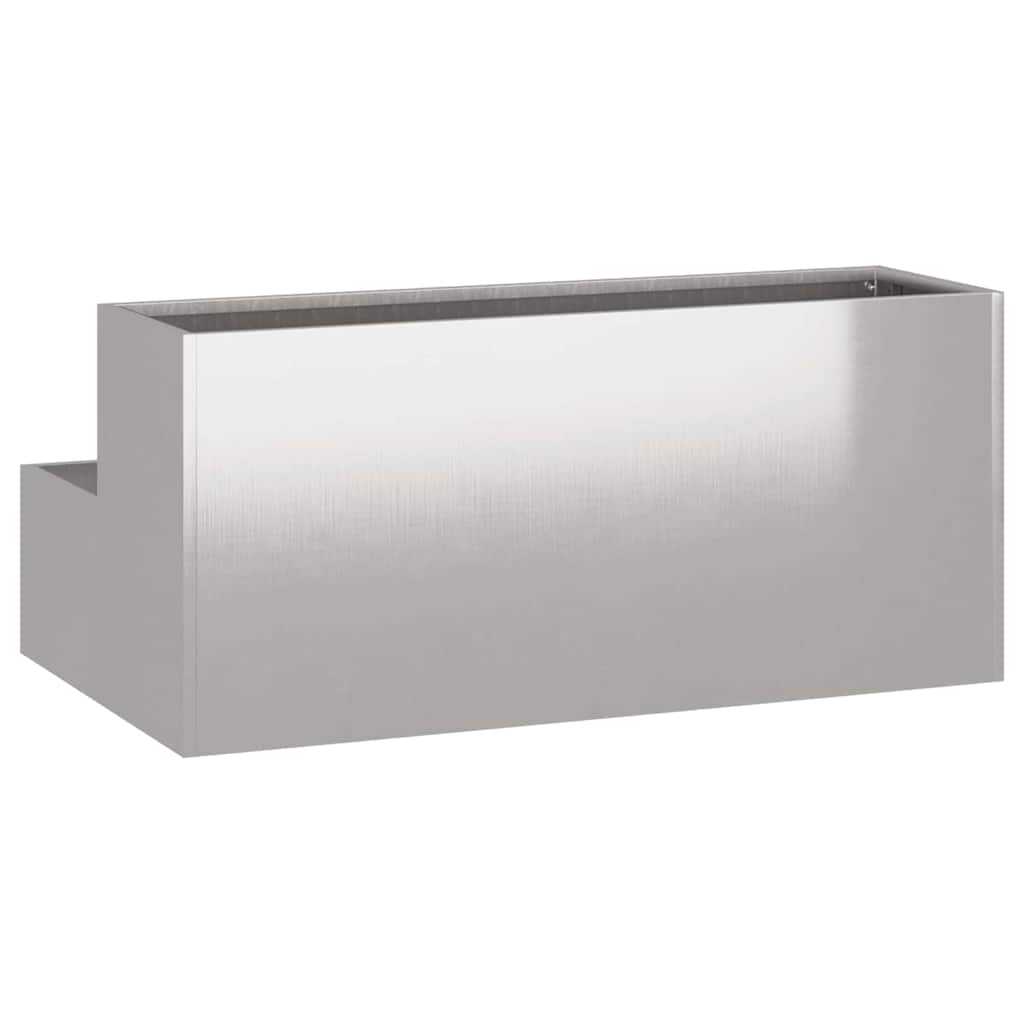 vidaXL Garten-Pflanzgefäß Silber 100 x 60 x 45 cm Edelstahl