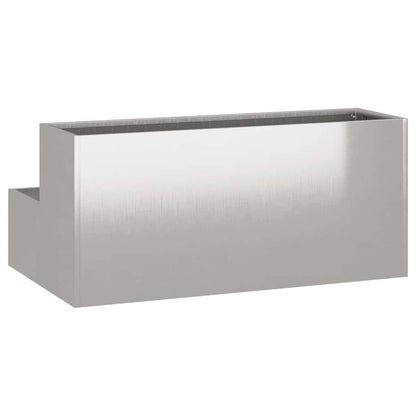 vidaXL Garten-Pflanzgefäß Silber 100 x 60 x 45 cm Edelstahl