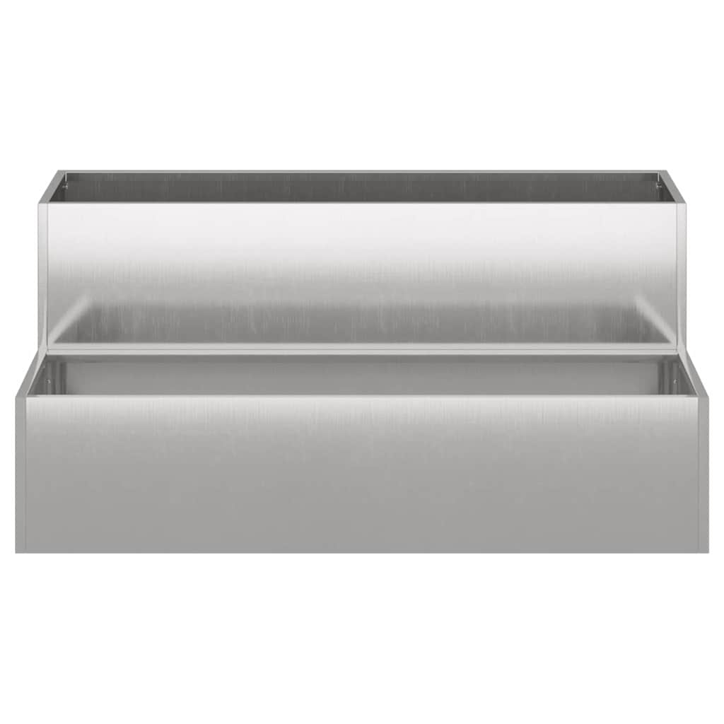 vidaXL Garten-Pflanzgefäß Silber 100 x 60 x 45 cm Edelstahl