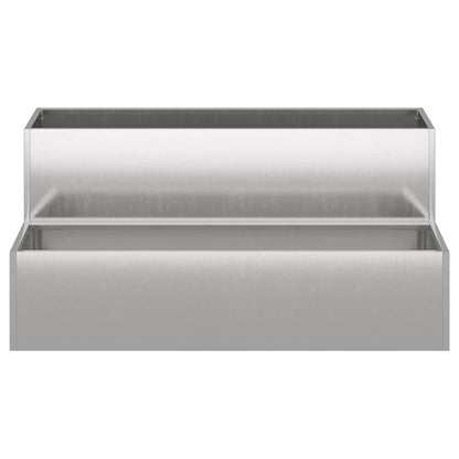 vidaXL Garten-Pflanzgefäß Silber 100 x 60 x 45 cm Edelstahl