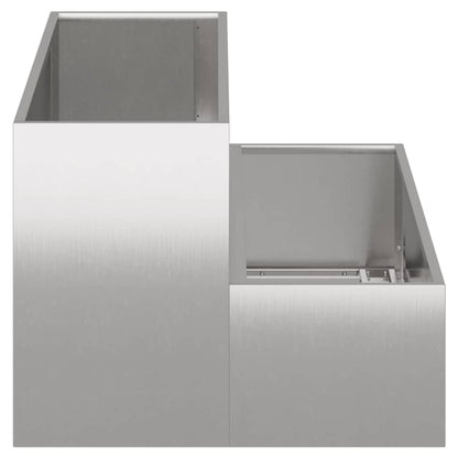 vidaXL Garten-Pflanzgefäß Silber 100 x 60 x 45 cm Edelstahl