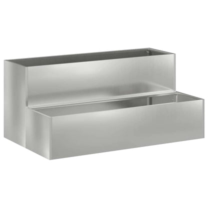 vidaXL Garten-Pflanzgefäß Silber 100 x 60 x 45 cm Verzinkter Stahl