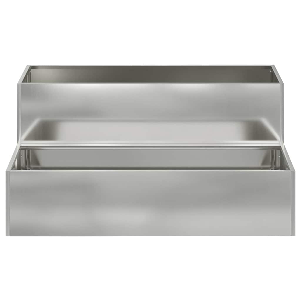 vidaXL Garten-Pflanzgefäß Silber 100 x 60 x 45 cm Verzinkter Stahl