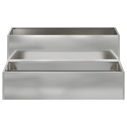 vidaXL Garten-Pflanzgefäß Silber 100 x 60 x 45 cm Verzinkter Stahl