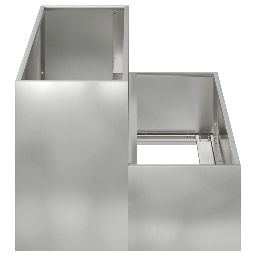 vidaXL Garten-Pflanzgefäß Silber 100 x 60 x 45 cm Verzinkter Stahl