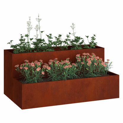 vidaXL Garten-Pflanzgefäß Rostig 100 x 60 x 45 cm Wetterfeststahl