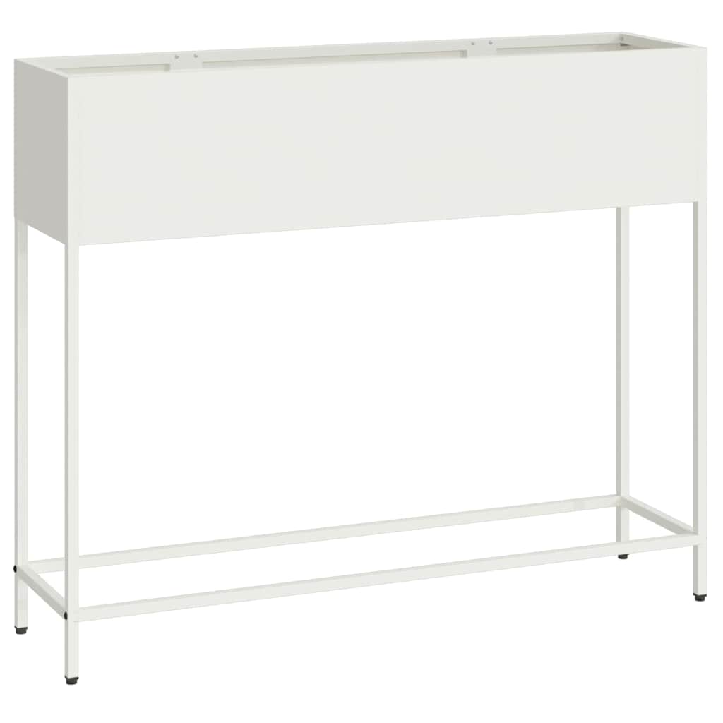 vidaXL Hochbeet Gartenpflanzer Weiß 100 x 26 x 82 cm Stahl