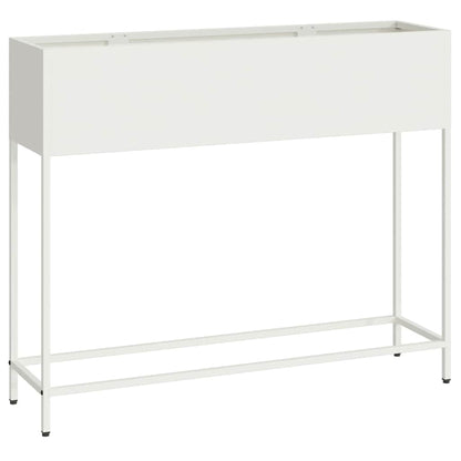 vidaXL Hochbeet Gartenpflanzer Weiß 100 x 26 x 82 cm Stahl
