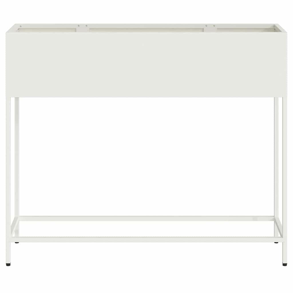 vidaXL Hochbeet Gartenpflanzer Weiß 100 x 26 x 82 cm Stahl
