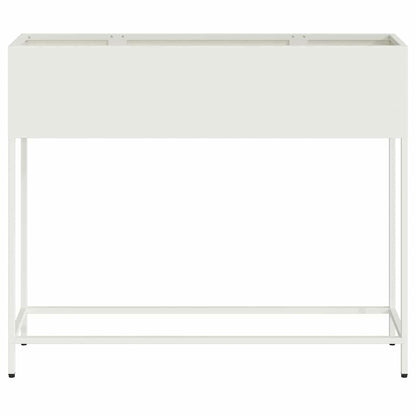 vidaXL Hochbeet Gartenpflanzer Weiß 100 x 26 x 82 cm Stahl