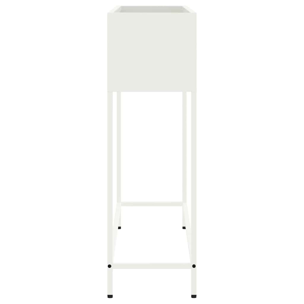vidaXL Hochbeet Gartenpflanzer Weiß 100 x 26 x 82 cm Stahl