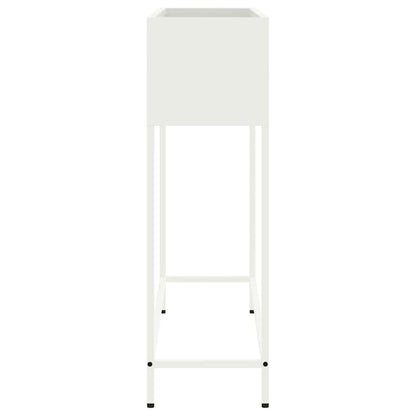 vidaXL Hochbeet Gartenpflanzer Weiß 100 x 26 x 82 cm Stahl