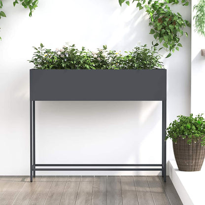 vidaXL Hochbeet Gartenpflanzer Anthrazit 100 x 26 x 82 cm Stahl