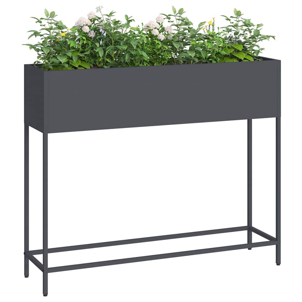 vidaXL Hochbeet Gartenpflanzer Anthrazit 100 x 26 x 82 cm Stahl
