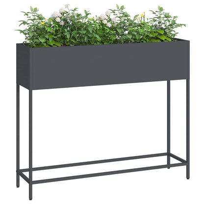 vidaXL Hochbeet Gartenpflanzer Anthrazit 100 x 26 x 82 cm Stahl