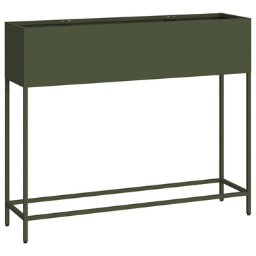 vidaXL Hochbeet Gartenpflanzer Olivgrün 100 x 26 x 82 cm Stahl