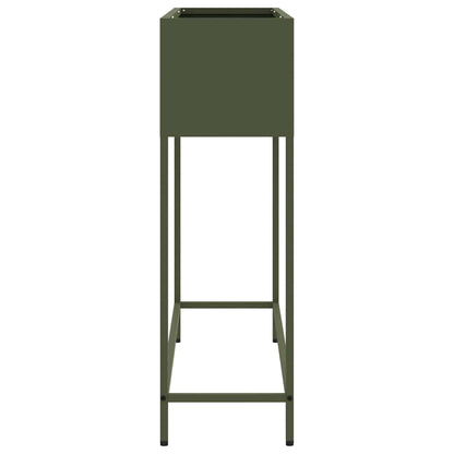 vidaXL Hochbeet Gartenpflanzer Olivgrün 100 x 26 x 82 cm Stahl