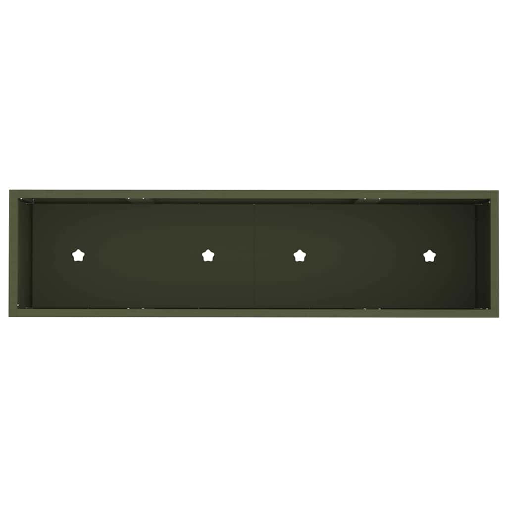 vidaXL Hochbeet Gartenpflanzer Olivgrün 100 x 26 x 82 cm Stahl