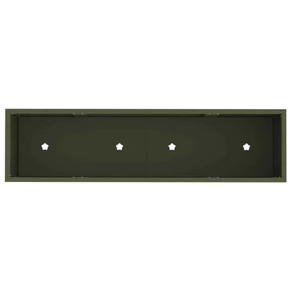 vidaXL Hochbeet Gartenpflanzer Olivgrün 100 x 26 x 82 cm Stahl