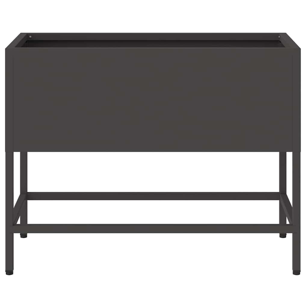 vidaXL Hochbeet Gartenpflanzer Schwarz 60 x 26 x 45 cm Stahl