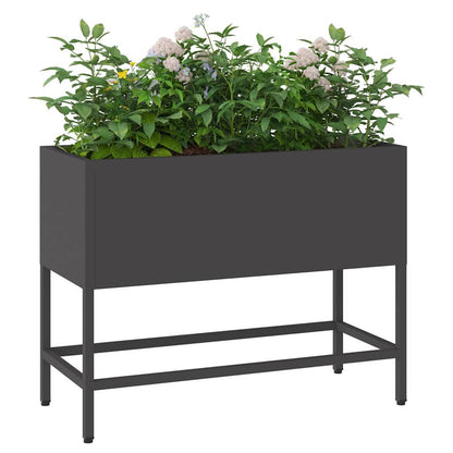 vidaXL Hochbeet Gartenpflanzer Schwarz 60 x 26 x 45 cm Stahl
