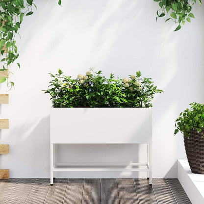 vidaXL Hochbeet Gartenpflanzer Weiß 60 x 26 x 45 cm Stahl